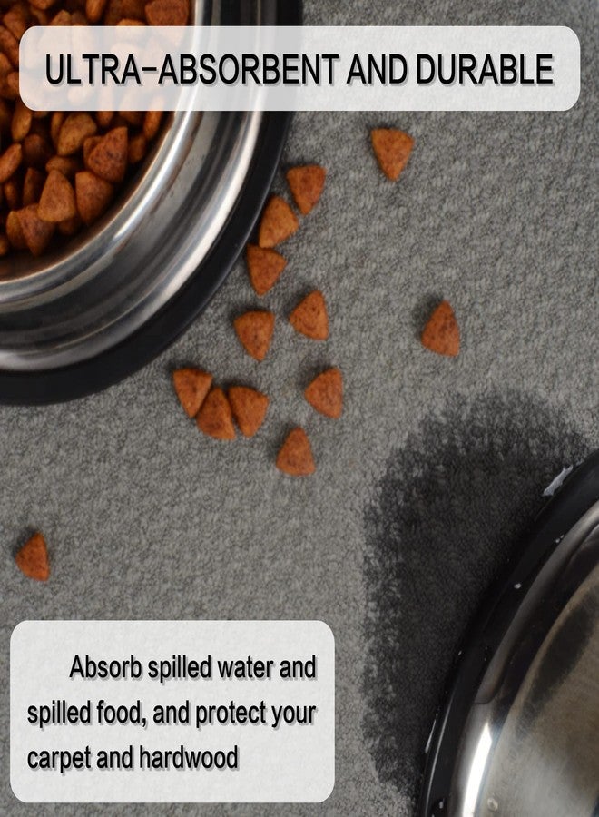 سينلاند حصيرة تجفيف أوعية طعام الحيوانات الأليفة من سينلاند، مصنوعة من الألياف الدقيقة، مع قاعدة مانعة للانزلاق، مقاس 14.2 بوصة × 24 بوصة، لون رمادي - Image 4